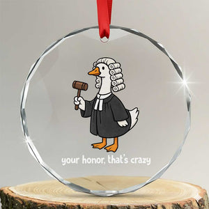 Goose Lawyer Crystal Glass Ornament Law School Graduation Gift Funny Silly Gooses Lovers TS10 Transparent Glass 3'' Circle Print Your Wear