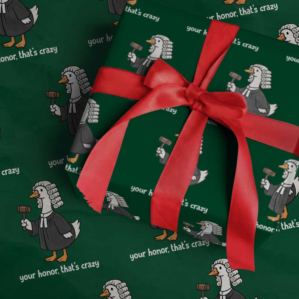 Goose Lawyer Wrapping Paper Roll Law School Graduation Gift Funny Silly Gooses Lovers TS10 Green Print Your Wear