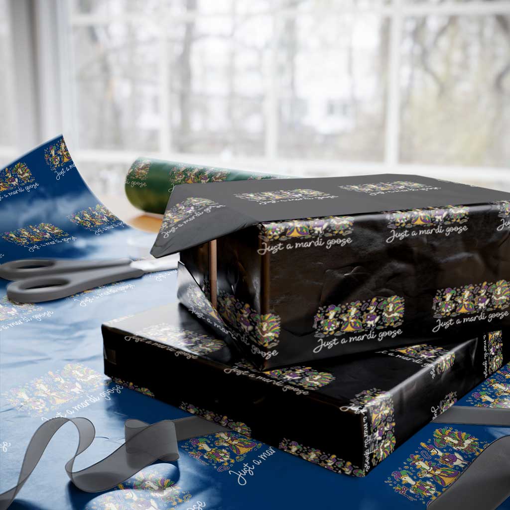 Goose Mardi Gras Wrapping Paper Roll Funny Just A Mardi Goose New Orleans Carnival TS11 Black Print Your Wear