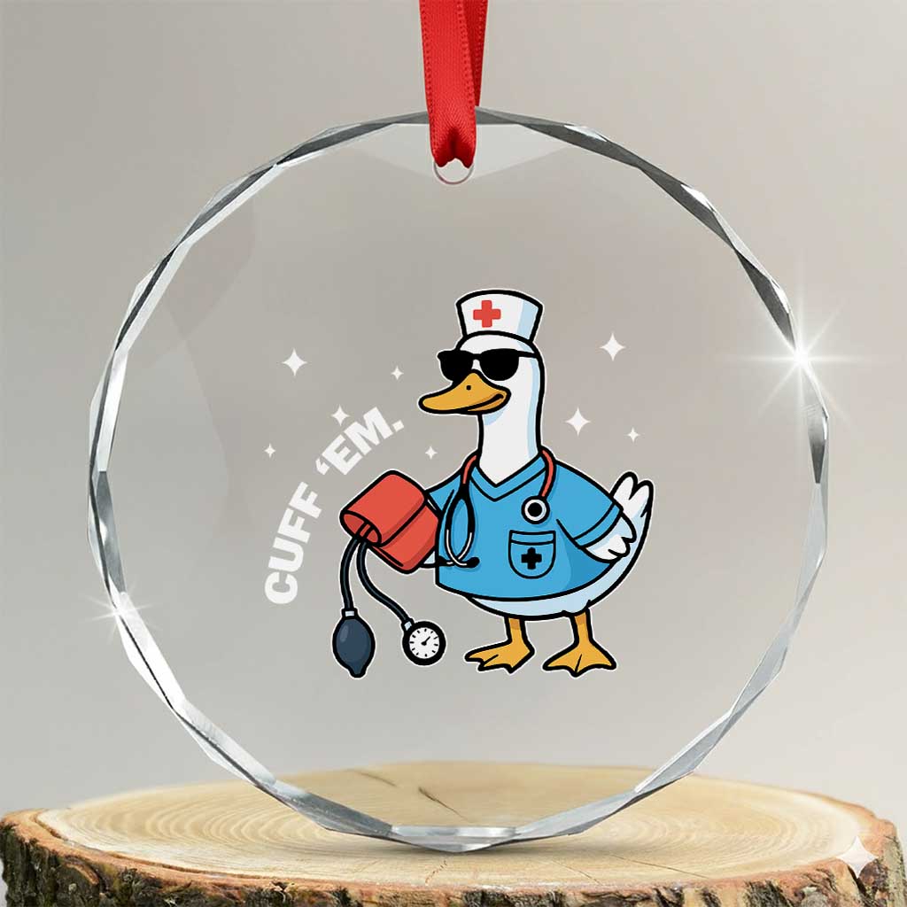 Goose Nurse Crystal Glass Ornament Cuff Em Cute Nursing Graduation Gift TS10 Transparent Glass 3'' Circle Print Your Wear