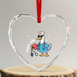 Goose Nurse Heart Crystal Glass Ornament Cuff Em Cute Nursing Graduation Gift TS10 Transparent Glass 3'' Heart Print Your Wear