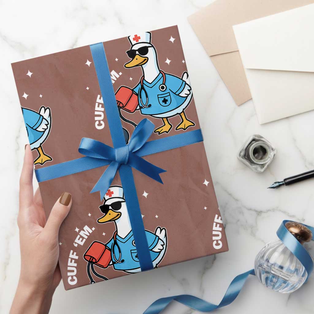 Goose Nurse Wrapping Paper Roll Cuff Em Cute Nursing Graduation Gift TS10 Mocha Print Your Wear