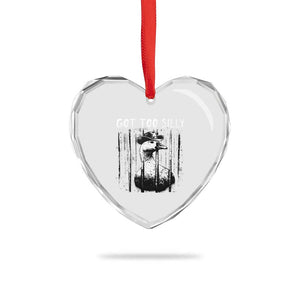 Got Too Silly Goose Meme Heart Crystal Glass Ornament Funny Cowboy Goose Jailbird Prison TS14 Print Your Wear