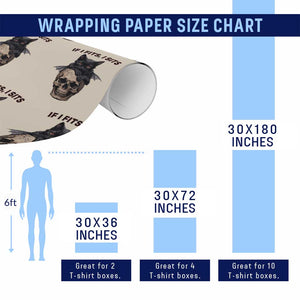 Gothic Cat Skull Graphic Wrapping Paper Roll If I Fits I Sits Creepy Cute Gift TS12 Print Your Wear
