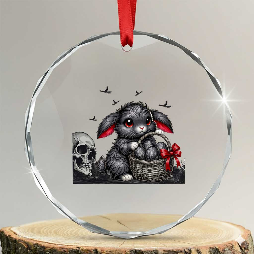 Gothic Easter Bunny Crystal Glass Ornament Dark Aesthetic Rabbit Gift TS12 Transparent Glass 3'' Circle Print Your Wear