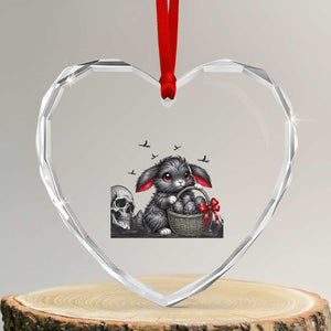 Gothic Easter Bunny Heart Crystal Glass Ornament Dark Aesthetic Rabbit Gift TS12 Transparent Glass 3'' Heart Print Your Wear