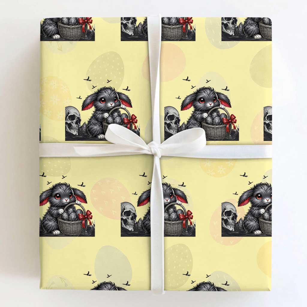 Gothic Easter Bunny Wrapping Paper Roll Dark Aesthetic Rabbit Gift TS12 Light Yellow Print Your Wear