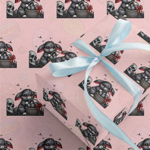 Gothic Easter Bunny Wrapping Paper Roll Dark Aesthetic Rabbit Gift TS12 Light Pink Print Your Wear
