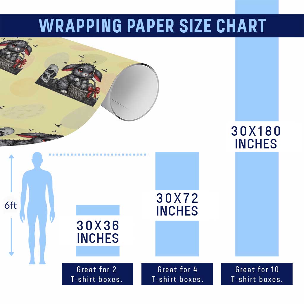 Gothic Easter Bunny Wrapping Paper Roll Dark Aesthetic Rabbit Gift TS12 Print Your Wear