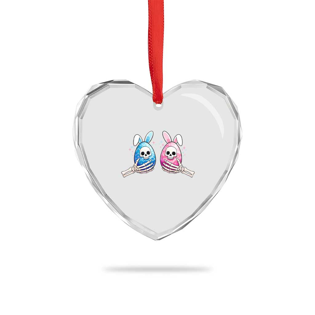 Gothic Easter Gift Heart Crystal Glass Ornament Skeleton Hands Holding Easter Eggs TS12 Print Your Wear