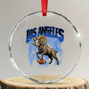 Gothic Lightning Ram Skull Crystal Glass Ornament Game Day Sports Fan Gift