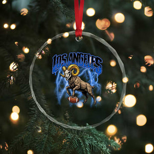 Gothic Lightning Ram Skull Crystal Glass Ornament Game Day Sports Fan Gift