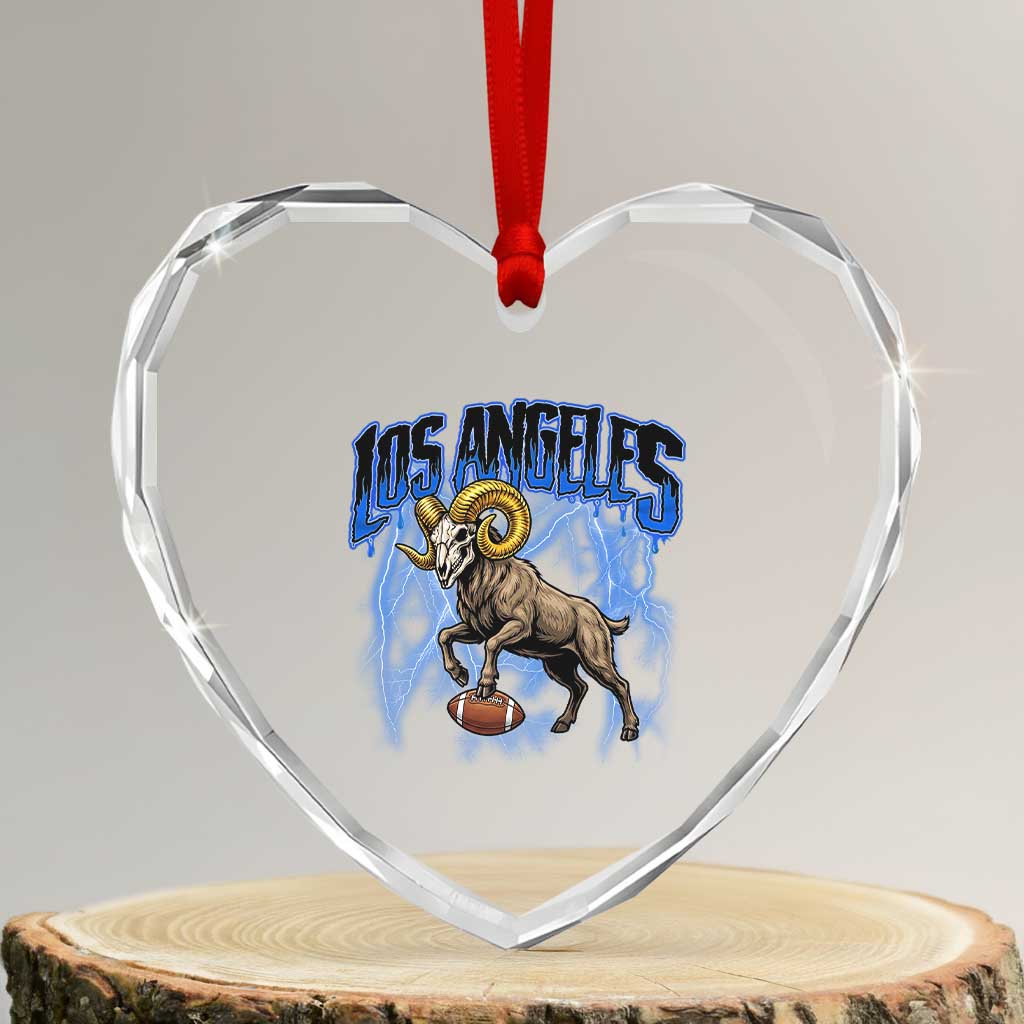 Gothic Lightning Ram Skull Heart Crystal Glass Ornament Game Day Sports Fan Gift TS12 Transparent Glass 3'' Heart Print Your Wear