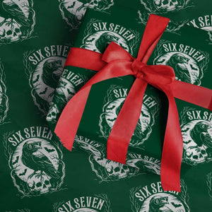 Gothic Raven Brainrot Six Seven Wrapping Paper Roll Gen Z Alpha Gift TS12 Green Print Your Wear