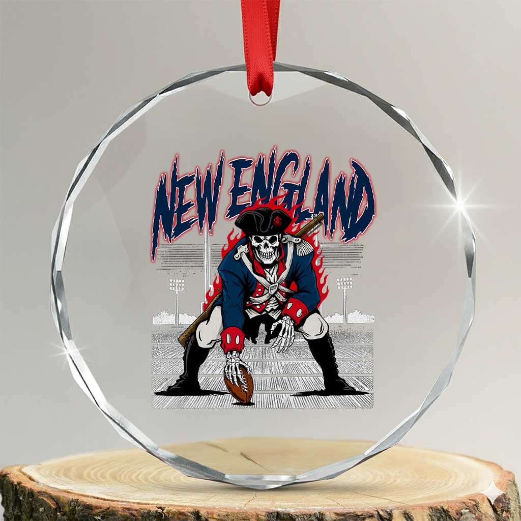 Gothic Skeleton Crystal Glass Ornament NE Football Lover Gift TS12 Transparent Glass 3'' Circle Print Your Wear