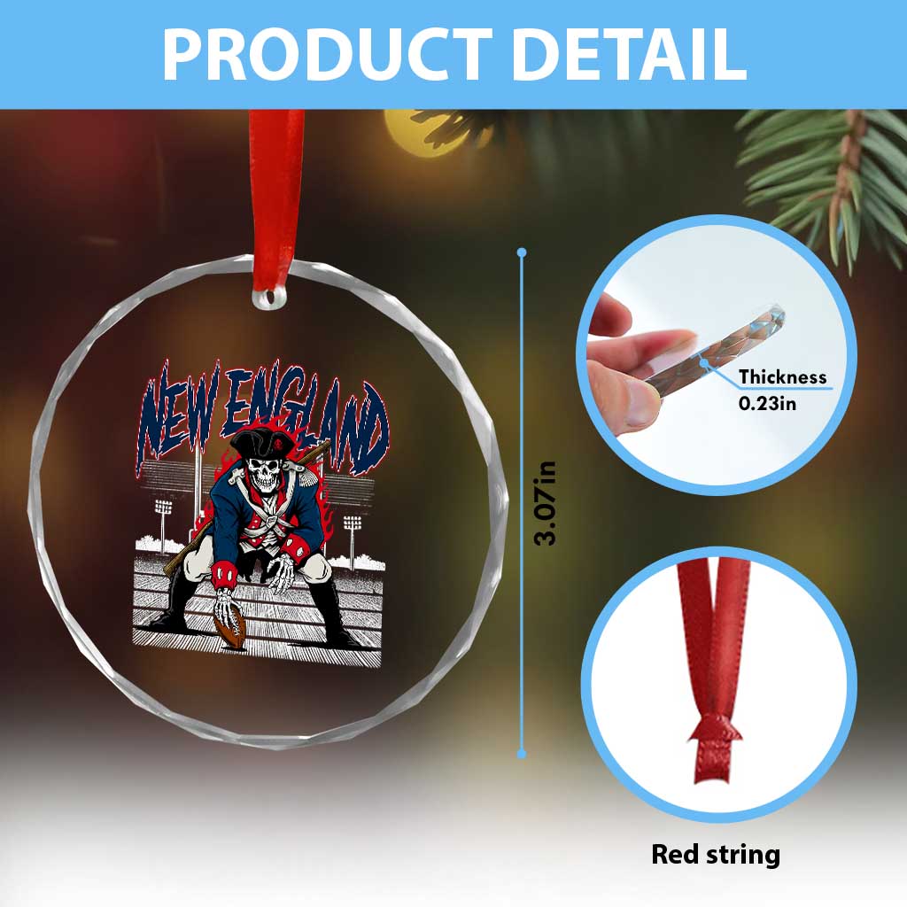Gothic Skeleton Crystal Glass Ornament NE Football Lover Gift TS12 Print Your Wear