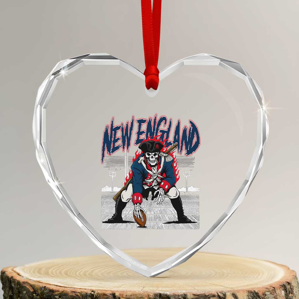 Gothic Skeleton Heart Crystal Glass Ornament NE Football Lover Gift TS12 Transparent Glass 3'' Heart Print Your Wear