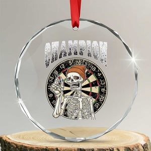 Gothic Skull Dart Master Crystal Glass Ornament Funny Skeleton Dartboard Champion Gift TS12 Transparent Glass 3'' Circle Print Your Wear