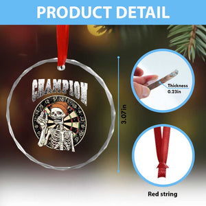 Gothic Skull Dart Master Crystal Glass Ornament Funny Skeleton Dartboard Champion Gift TS12 Print Your Wear