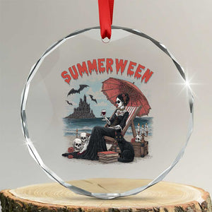Gothic Summerween Crystal Glass Ornament Spooky Summer Halloween Horror Character TS02 Transparent Glass 3'' Circle Print Your Wear