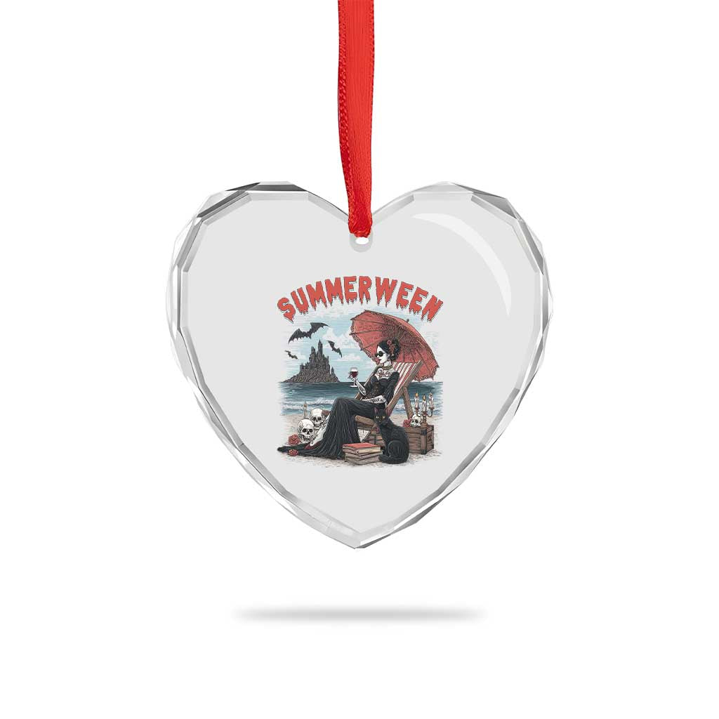 Gothic Summerween Heart Crystal Glass Ornament Spooky Summer Halloween Horror Character TS02 Print Your Wear