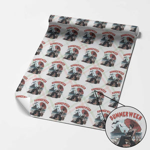 Gothic Summerween Wrapping Paper Roll Spooky Summer Halloween Horror Character TS02 Christmas Plaid Print Your Wear