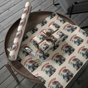 Gothic Summerween Wrapping Paper Roll Spooky Summer Halloween Horror Character TS02 Beige Print Your Wear