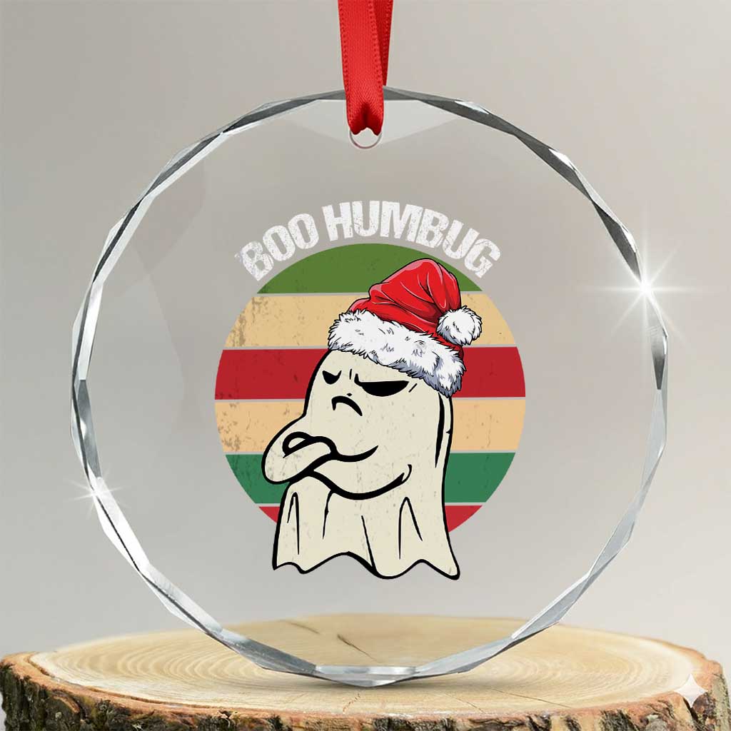 Gothic Xmas Crystal Glass Ornament Boo Humbug Santa Ghost TS09 Transparent Glass 3'' Circle Print Your Wear
