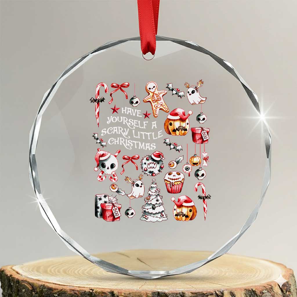 Gothic Xmas Crystal Glass Ornament Have Yourself A Scary Little Christmas TS09 Transparent Glass 3'' Circle Print Your Wear