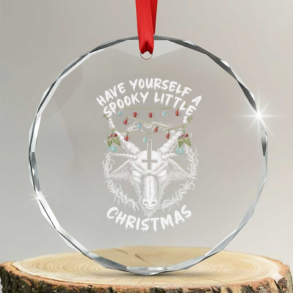 Gothic Xmas Crystal Glass Ornament Have Yourself A Scary Little Christmas Satan Pentagram TS09 Transparent Glass 3'' Circle Print Your Wear