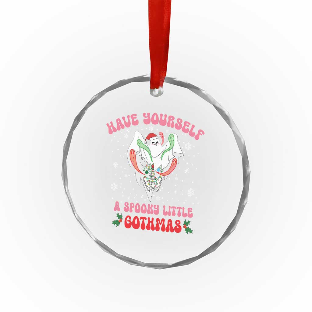 Gothic Xmas Crystal Glass Ornament Have Yourself Spooky Little Gothmas Ghost Xmas Cute Boo TS09 Print Your Wear