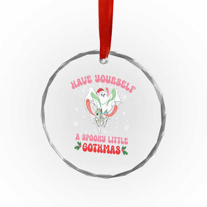 Gothic Xmas Crystal Glass Ornament Have Yourself Spooky Little Gothmas Ghost Xmas Cute Boo TS09 Print Your Wear