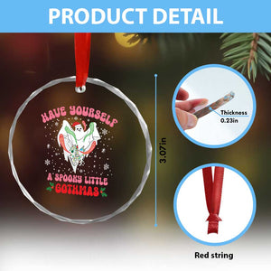 Gothic Xmas Crystal Glass Ornament Have Yourself Spooky Little Gothmas Ghost Xmas Cute Boo TS09 Print Your Wear