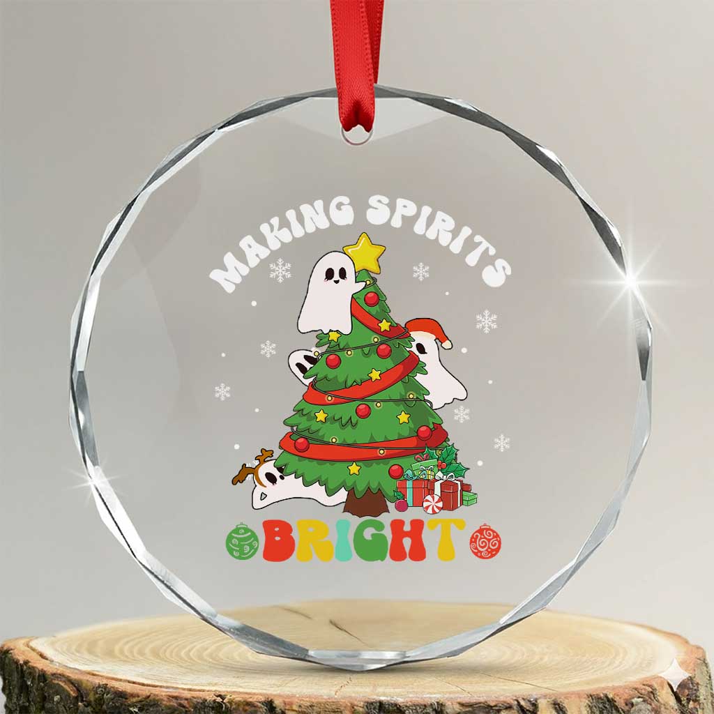 Gothic Xmas Crystal Glass Ornament Making Spirits Bright Cute Ghost Christmas Tree TS09 Transparent Glass 3'' Circle Print Your Wear