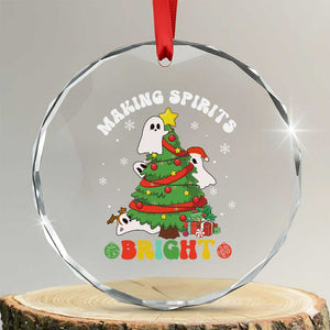 Gothic Xmas Crystal Glass Ornament Making Spirits Bright Cute Ghost Christmas Tree TS09 Transparent Glass 3'' Circle Print Your Wear