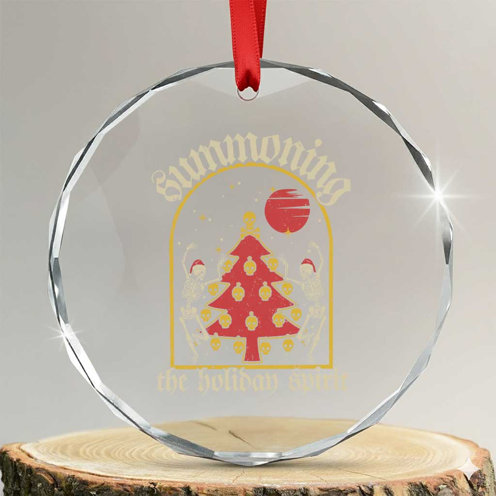 Gothic Xmas Crystal Glass Ornament Summoning Holiday Spirit Skeleton Christmas Tree TS09 Transparent Glass 3'' Circle Print Your Wear