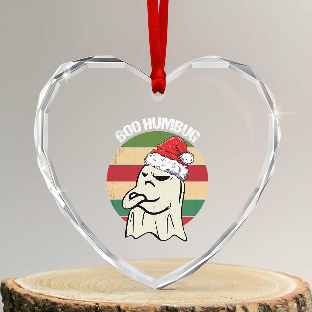 Gothic Xmas Heart Crystal Glass Ornament Boo Humbug Santa Ghost TS09 Transparent Glass 3'' Heart Print Your Wear