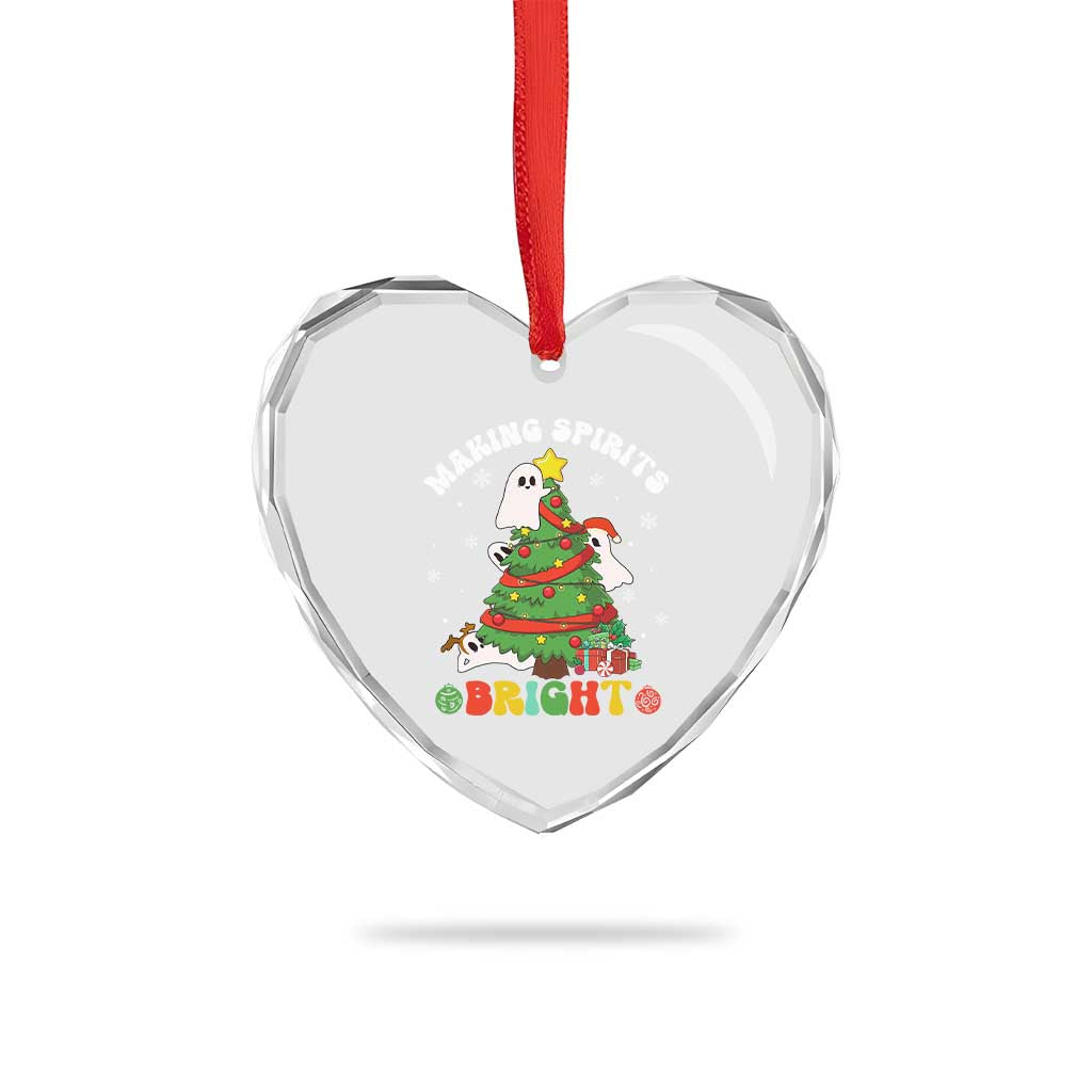 Gothic Xmas Heart Crystal Glass Ornament Making Spirits Bright Cute Ghost Christmas Tree TS09 Print Your Wear