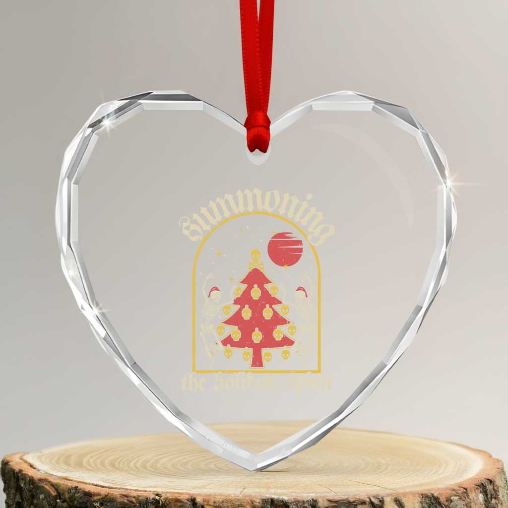 Gothic Xmas Heart Crystal Glass Ornament Summoning Holiday Spirit Skeleton Christmas Tree TS09 Transparent Glass 3'' Heart Print Your Wear