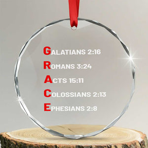GRACE Christian Scripture Acronym Crystal Glass Ornament Bible Verses Galatians Romans Acts Colossians Ephesians Faith Message Gift TS02 Transparent Glass 3'' Circle Print Your Wear