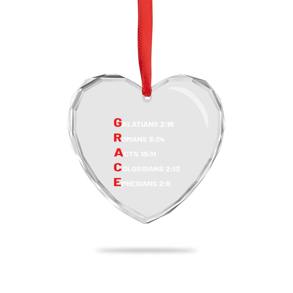 GRACE Christian Scripture Acronym Heart Crystal Glass Ornament Bible Verses Galatians Romans Acts Colossians Ephesians Faith Message Gift TS02 Print Your Wear