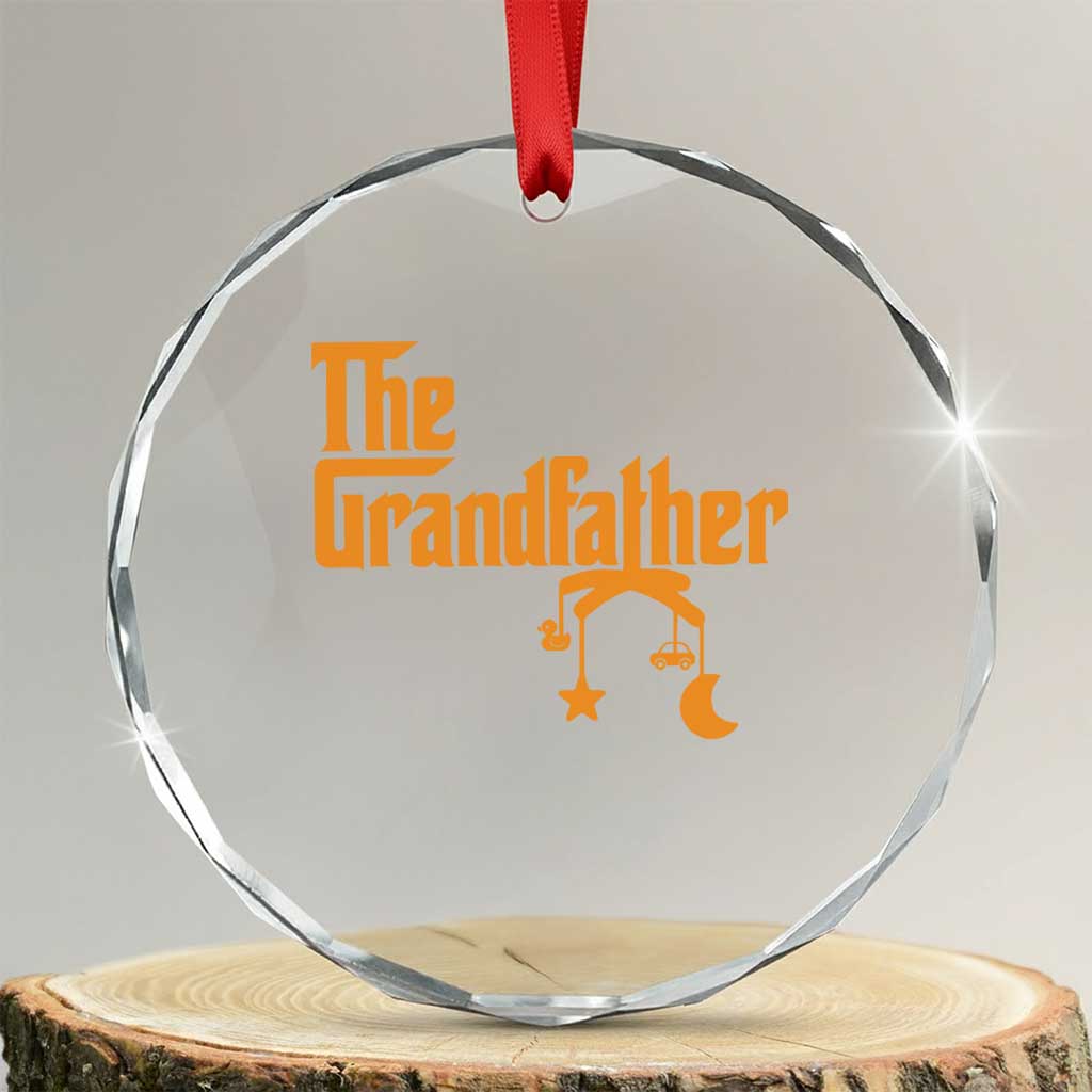 Grandfather Crystal Glass Ornament Funny Grandpa Fathers Day TS10 Transparent Glass 3'' Circle Print Your Wear