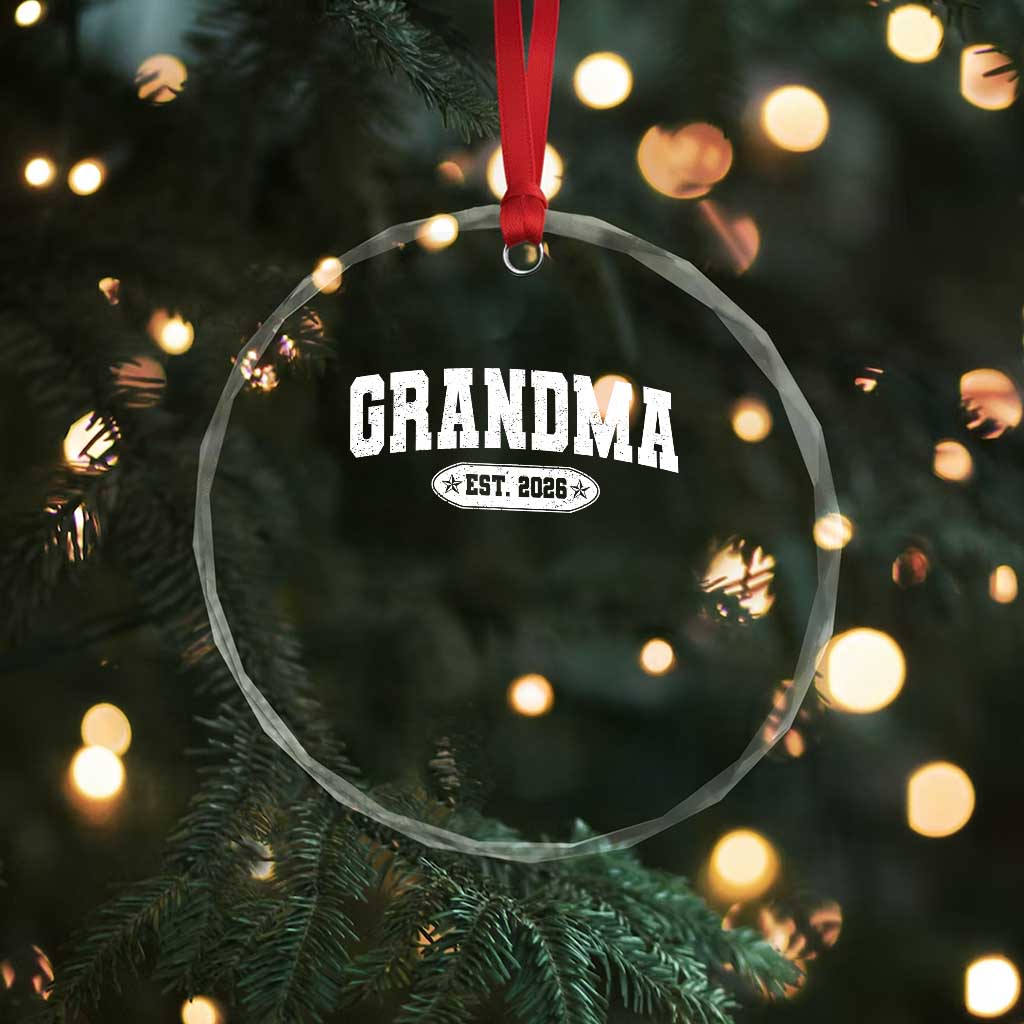 Grandma Est 2026 Crystal Glass Ornament Promoted To Grandparents Mothers Day TS10 Print Your Wear