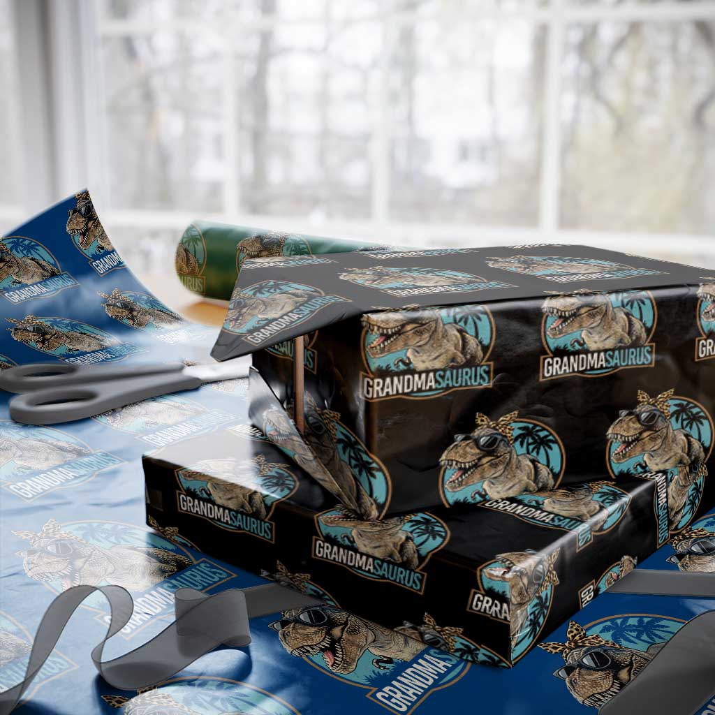 Grandmasaurus Funny Dinosaur Grandma Wrapping Paper Roll Family Matching TS11 Black Print Your Wear