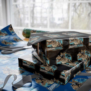Grandmasaurus Funny Dinosaur Grandma Wrapping Paper Roll Family Matching TS11 Black Print Your Wear