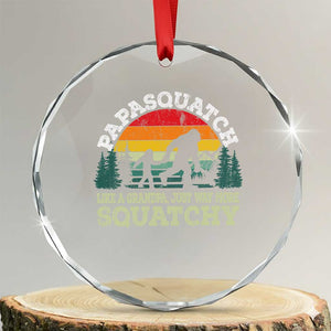 Grandpa Bigfoot Crystal Glass Ornament Retro Sasquatch Funny TS10 Transparent Glass 3'' Circle Print Your Wear