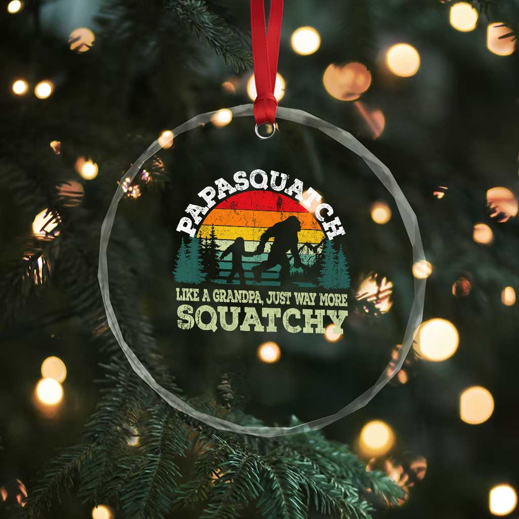 Grandpa Bigfoot Crystal Glass Ornament Retro Sasquatch Funny TS10 Print Your Wear