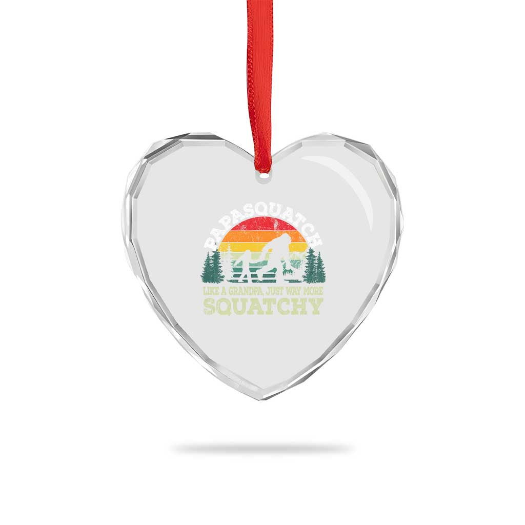 Grandpa Bigfoot Heart Crystal Glass Ornament Retro Sasquatch Funny TS10 Print Your Wear