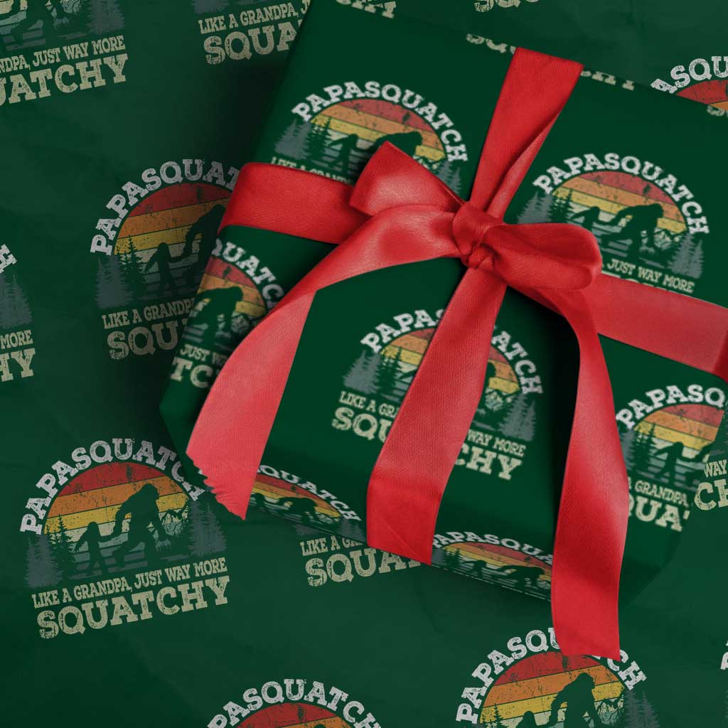Grandpa Bigfoot Wrapping Paper Roll Retro Sasquatch Funny TS10 Green Print Your Wear