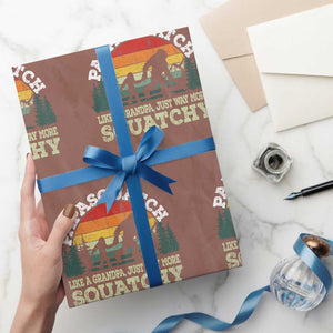 Grandpa Bigfoot Wrapping Paper Roll Retro Sasquatch Funny TS10 Mocha Print Your Wear